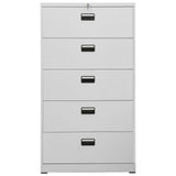 NNEVL Filing Cabinet Light Grey 90x46x164 cm Steel