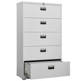 NNEVL Filing Cabinet Light Grey 90x46x164 cm Steel