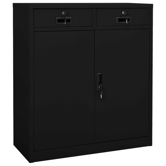 NNEVL Office Cabinet Black 90x40x102 cm Steel