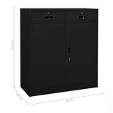 NNEVL Office Cabinet Black 90x40x102 cm Steel