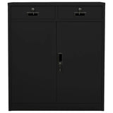 NNEVL Office Cabinet Black 90x40x102 cm Steel
