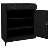 NNEVL Office Cabinet Black 90x40x102 cm Steel