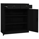 NNEVL Office Cabinet Black 90x40x102 cm Steel