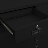 NNEVL Office Cabinet Black 90x40x102 cm Steel