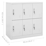 NNEVL Locker Cabinet Light Grey 90x45x92.5 cm Steel