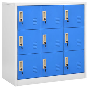 NNEVL Locker Cabinet Light Grey and Blue 90x45x92.5 cm Steel
