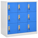 NNEVL Locker Cabinet Light Grey and Blue 90x45x92.5 cm Steel