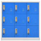 NNEVL Locker Cabinet Light Grey and Blue 90x45x92.5 cm Steel