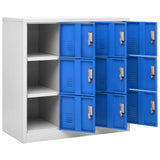 NNEVL Locker Cabinet Light Grey and Blue 90x45x92.5 cm Steel