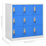 NNEVL Locker Cabinet Light Grey and Blue 90x45x92.5 cm Steel