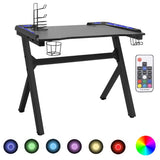 NNEVL Gaming Desk LED with Y Shape Black 90x60x75 cm