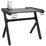 NNEVL Gaming Desk LED with Y Shape Black 90x60x75 cm