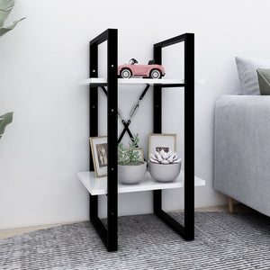 NNEVL 2-Tier Book Cabinet White 40x30x70 cm Chipboard
