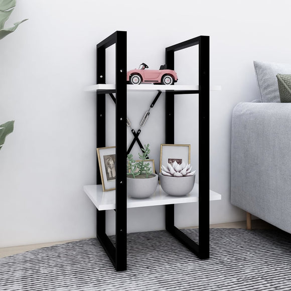 NNEVL 2-Tier Book Cabinet White 40x30x70 cm Chipboard