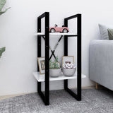 NNEVL 2-Tier Book Cabinet White 40x30x70 cm Chipboard