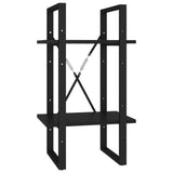 NNEVL 2-Tier Book Cabinet Black 40x30x70 cm Chipboard