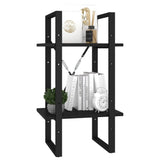 NNEVL 2-Tier Book Cabinet Black 40x30x70 cm Chipboard