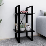 NNEVL 2-Tier Book Cabinet Black 40x30x70 cm Chipboard