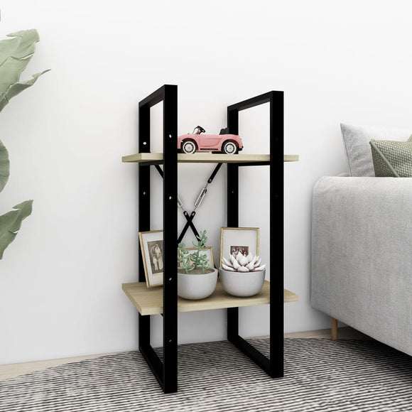 NNEVL 2-Tier Book Cabinet Sonoma Oak 40x30x70 cm Chipboard