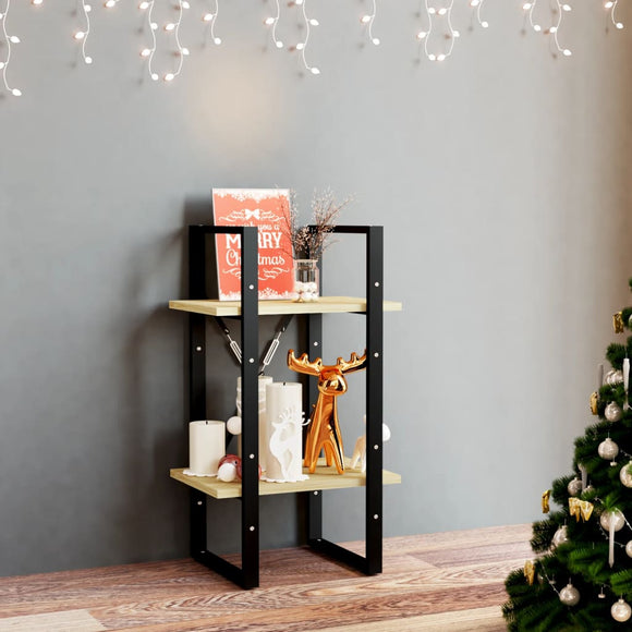 NNEVL 2-Tier Book Cabinet 40x30x70 cm Solid Pine Wood