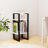 NNEVL 2-Tier Book Cabinet White 40x30x70 cm Solid Pine Wood