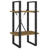 NNEVL 2-Tier Book Cabinet Brown 40x30x70 cm Solid Pine Wood