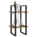 NNEVL 2-Tier Book Cabinet Brown 40x30x70 cm Solid Pine Wood