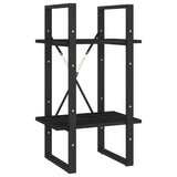 NNEVL 2-Tier Book Cabinet Black 40x30x70 cm Solid Pine Wood