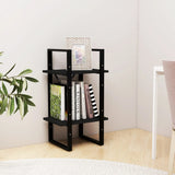 NNEVL 2-Tier Book Cabinet Black 40x30x70 cm Solid Pine Wood