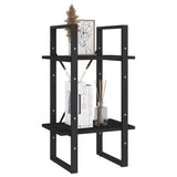 NNEVL 2-Tier Book Cabinet Black 40x30x70 cm Solid Pine Wood
