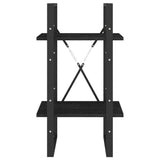 NNEVL 2-Tier Book Cabinet Black 40x30x70 cm Solid Pine Wood