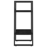 NNEVL 2-Tier Book Cabinet Black 40x30x70 cm Solid Pine Wood