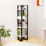 NNEVL 4-Tier Book Cabinet White 40x30x140 cm Solid Pine Wood