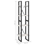 NNEVL 4-Tier Book Cabinet White 40x30x140 cm Solid Pine Wood