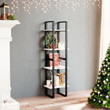 NNEVL 4-Tier Book Cabinet White 40x30x140 cm Solid Pine Wood