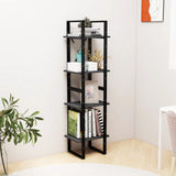NNEVL 4-Tier Book Cabinet Grey 40x30x140 cm Solid Pine Wood