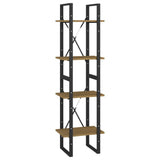NNEVL 4-Tier Book Cabinet Brown 40x30x140 cm Solid Pine Wood