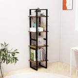 NNEVL 4-Tier Book Cabinet Brown 40x30x140 cm Solid Pine Wood