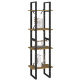 NNEVL 4-Tier Book Cabinet Brown 40x30x140 cm Solid Pine Wood