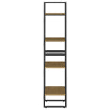 NNEVL 4-Tier Book Cabinet Brown 40x30x140 cm Solid Pine Wood