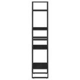 NNEVL 4-Tier Book Cabinet Black 40x30x140 cm Solid Pine Wood