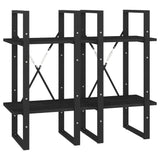NNEVL 4-Tier Book Cabinet Black 40x30x140 cm Solid Pine Wood
