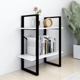 NNEVL 2-Tier Book Cabinet White 60x30x70 cm Chipboard