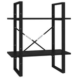 NNEVL 2-Tier Book Cabinet Black 60x30x70 cm Chipboard