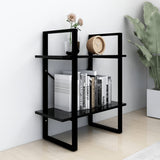 NNEVL 2-Tier Book Cabinet Black 60x30x70 cm Chipboard