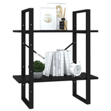 NNEVL 2-Tier Book Cabinet Black 60x30x70 cm Chipboard