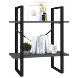 NNEVL 2-Tier Book Cabinet Grey 60x30x70 cm Chipboard