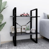 NNEVL 2-Tier Book Cabinet Grey 60x30x70 cm Chipboard