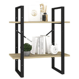 NNEVL 2-Tier Book Cabinet Sonoma Oak 60x30x70 cm Chipboard