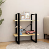 NNEVL 2-Tier Book Cabinet 60x30x70 cm Solid Pine Wood